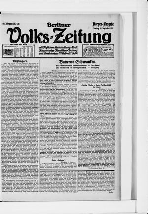 Berliner Volkszeitung vom 11.09.1921