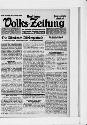 Berliner Volkszeitung vom 14.09.1921