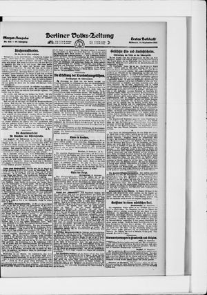 Berliner Volkszeitung on Sep 14, 1921