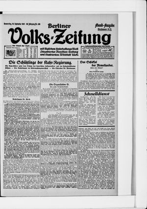 Berliner Volkszeitung vom 15.09.1921