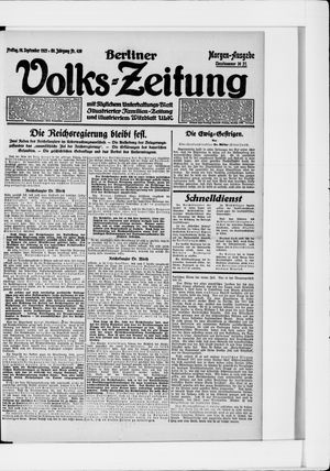 Berliner Volkszeitung vom 16.09.1921