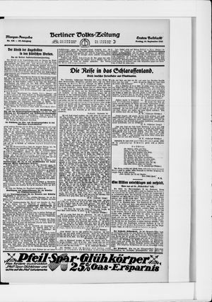 Berliner Volkszeitung vom 16.09.1921