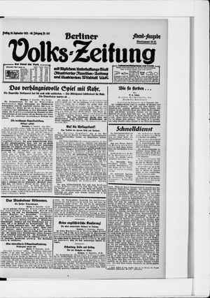 Berliner Volkszeitung vom 16.09.1921