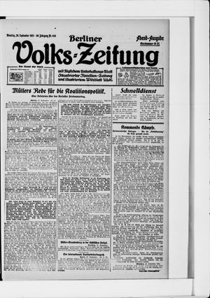 Berliner Volkszeitung vom 20.09.1921