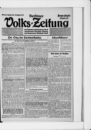 Berliner Volkszeitung vom 21.09.1921