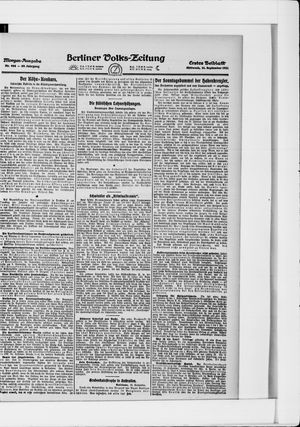 Berliner Volkszeitung on Sep 21, 1921