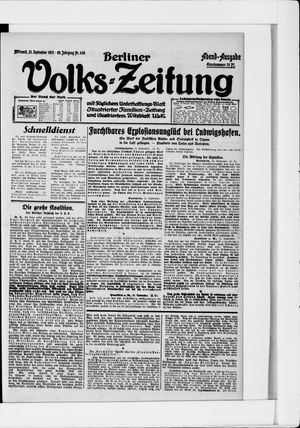 Berliner Volkszeitung on Sep 21, 1921