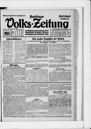 Berliner Volkszeitung vom 22.09.1921