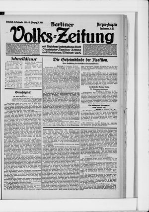 Berliner Volkszeitung on Sep 24, 1921