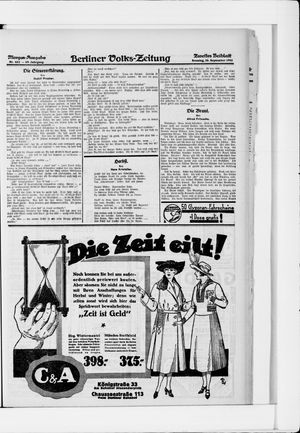 Berliner Volkszeitung vom 25.09.1921