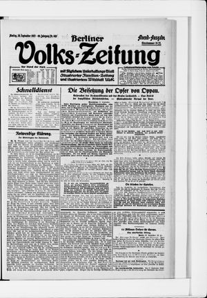 Berliner Volkszeitung vom 26.09.1921