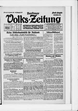 Berliner Volkszeitung vom 28.09.1921