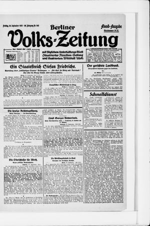Berliner Volkszeitung vom 30.09.1921