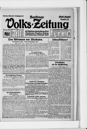 Berliner Volkszeitung vom 06.10.1921