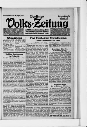 Berliner Volkszeitung vom 08.10.1921