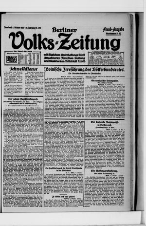 Berliner Volkszeitung vom 08.10.1921