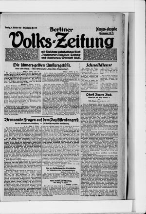Berliner Volkszeitung on Oct 9, 1921