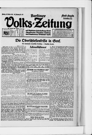 Berliner Volkszeitung vom 10.10.1921