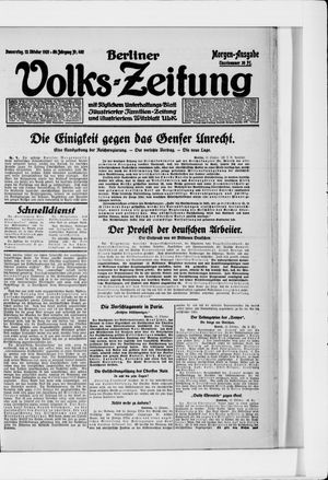 Berliner Volkszeitung vom 13.10.1921