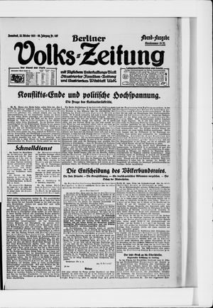 Berliner Volkszeitung vom 22.10.1921