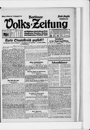 Berliner Volkszeitung vom 24.10.1921