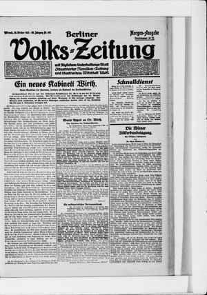 Berliner Volkszeitung vom 26.10.1921