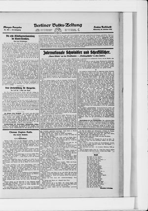 Berliner Volkszeitung vom 26.10.1921