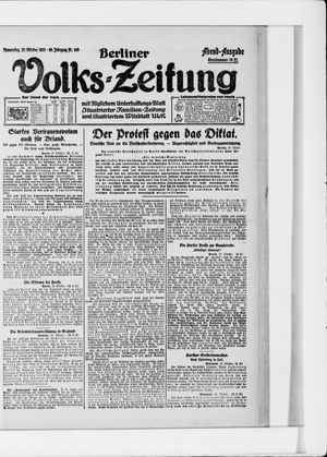 Berliner Volkszeitung vom 27.10.1921