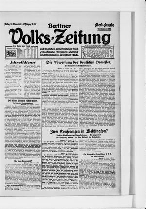 Berliner Volkszeitung vom 31.10.1921