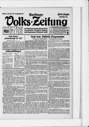 Berliner Volkszeitung vom 02.11.1921