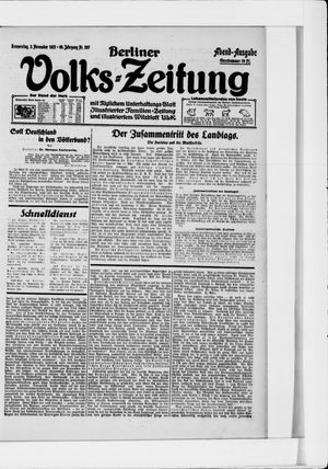 Berliner Volkszeitung vom 03.11.1921