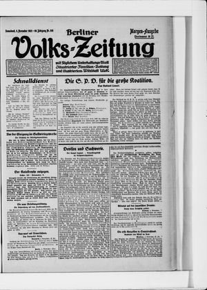 Berliner Volkszeitung vom 05.11.1921