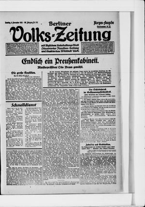 Berliner Volkszeitung vom 06.11.1921