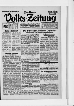 Berliner Volkszeitung vom 07.11.1921