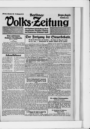 Berliner Volkszeitung vom 09.11.1921