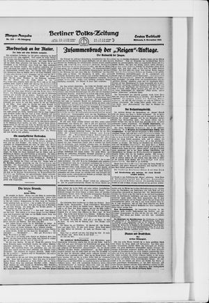 Berliner Volkszeitung vom 09.11.1921