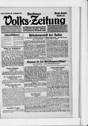 Berliner Volkszeitung vom 15.11.1921