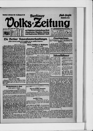 Berliner Volkszeitung vom 19.11.1921