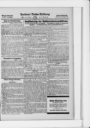 Berliner Volkszeitung vom 23.11.1921