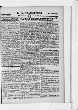 Berliner Volkszeitung vom 24.11.1921