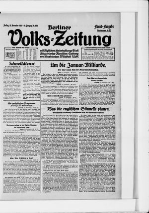 Berliner Volkszeitung vom 25.11.1921