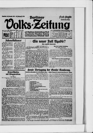 Berliner Volkszeitung vom 26.11.1921
