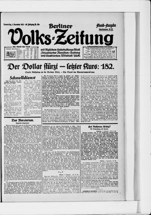Berliner Volkszeitung vom 01.12.1921