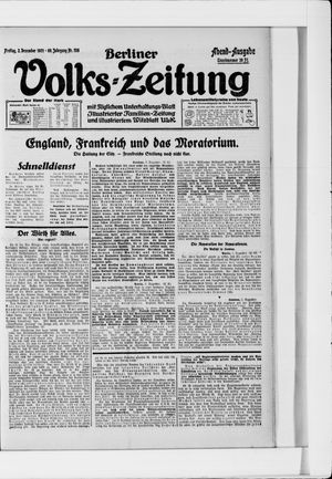 Berliner Volkszeitung vom 02.12.1921