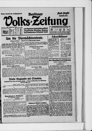 Berliner Volkszeitung vom 06.12.1921