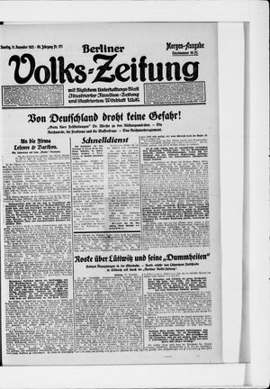 Berliner Volkszeitung vom 11.12.1921
