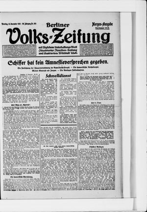 Berliner Volkszeitung on Dec 13, 1921