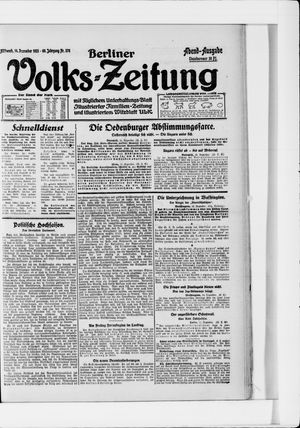 Berliner Volkszeitung vom 14.12.1921