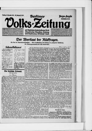 Berliner Volkszeitung vom 18.12.1921