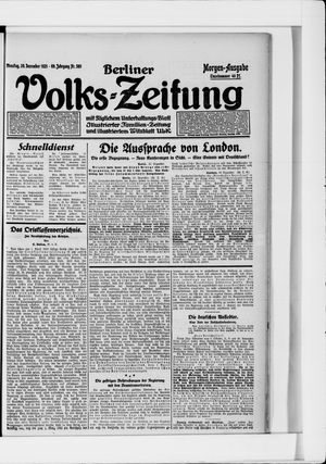 Berliner Volkszeitung vom 20.12.1921